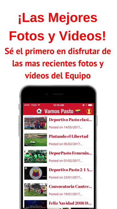 Vamos Pasto - Futbol del Deportivo Pasto Colombia screenshot 2