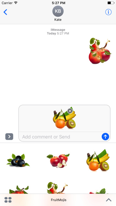 FruitMojis - Beautiful Fruit Stickers screenshot 2