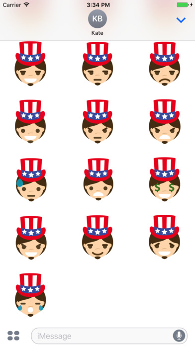 Uncle Sam emoji - USA stickers screenshot 2