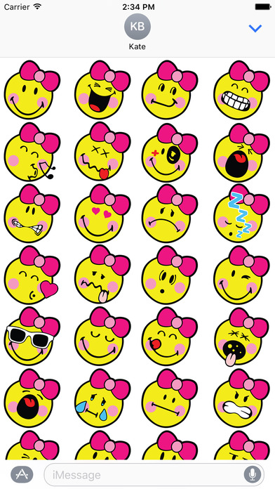 Smiley Girl Stickers screenshot 2