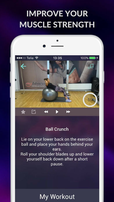 Fitness Ball Stability Workout Balance Exercises screenshot 3