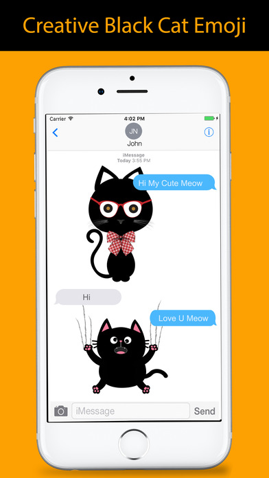 Black Cat Sticker for iMessage screenshot 4
