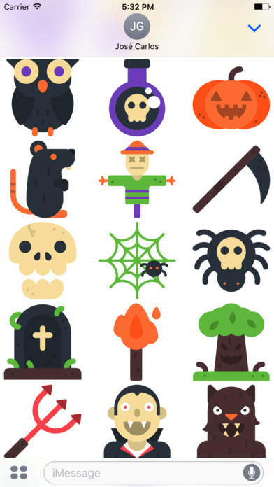 Halloween Flat Sticker Pack for iMessage screenshot 3