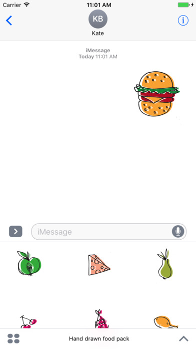 Hand drawn food stickers emoji screenshot 4