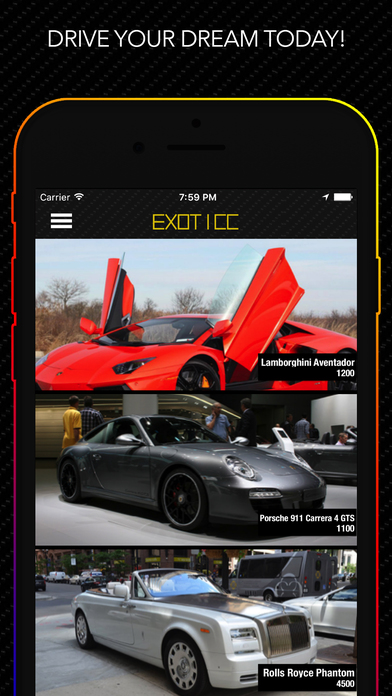 EXOTICC - Exotic Car Rental Platform - Rent & List screenshot 2