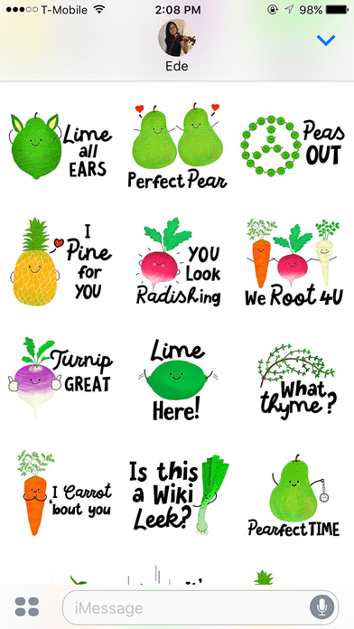 Punny Produce 3 Stickers screenshot 3