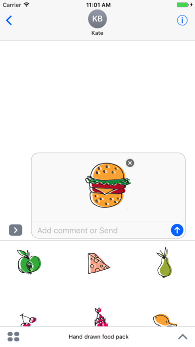 Hand drawn food stickers emoji screenshot 3