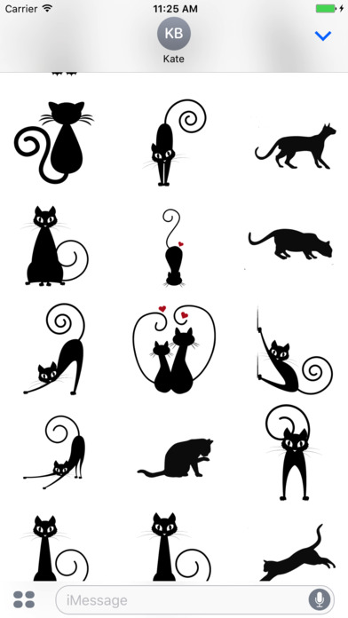 Cute Black Cat stickers emoji screenshot 2