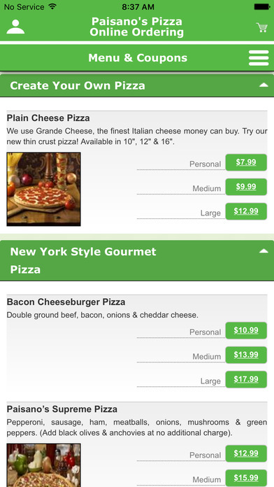 Paisano's Pizza screenshot 2