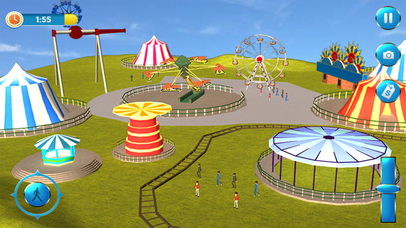 Theme Park Fun Swings Ride In Amusement Park screenshot 2