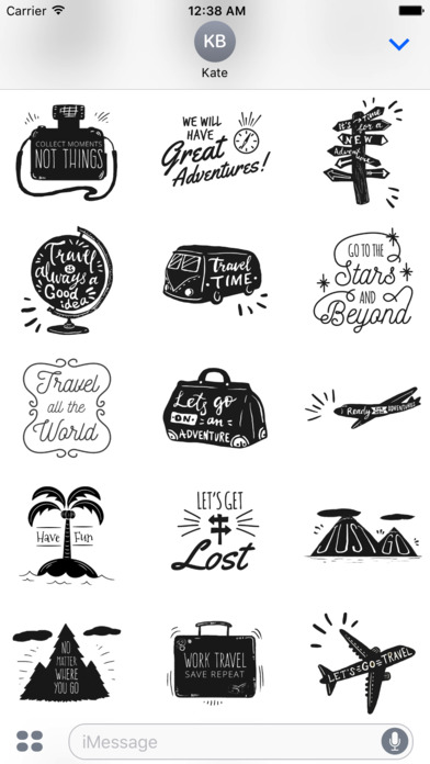 Hand Drawn Travel Stickers and Quotes screenshot 2