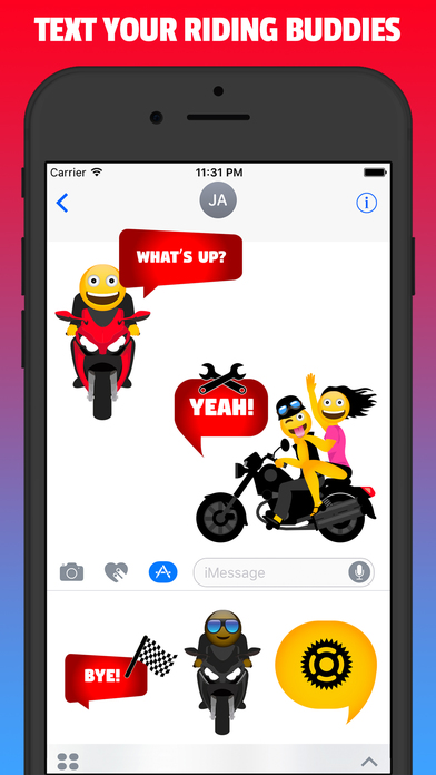 BIKERMOJI - New 2017 Biker Emoji Stickers App screenshot 2