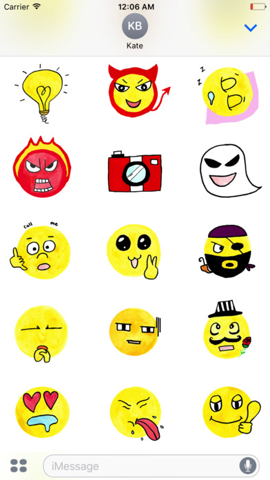 Watercolor Emoji Hand Drawn Sticker Pack screenshot 3