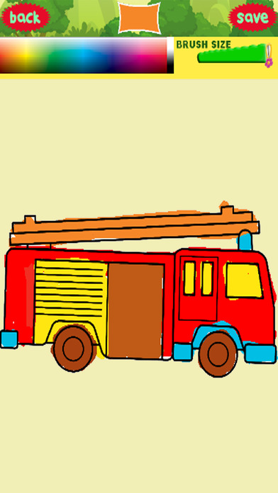 Drawing And Paint Fire Truck Games Coloring screenshot 3