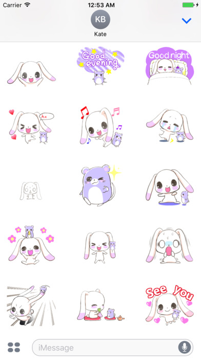 Rabbit And Mouse Animated Stickers screenshot 3