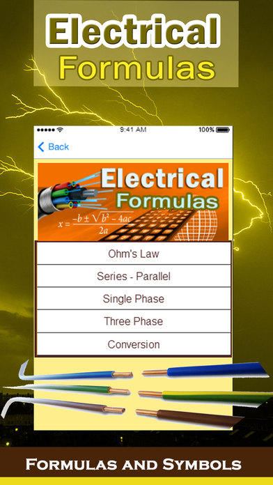 Electrical Calculator with Formulas and Symbols screenshot 4