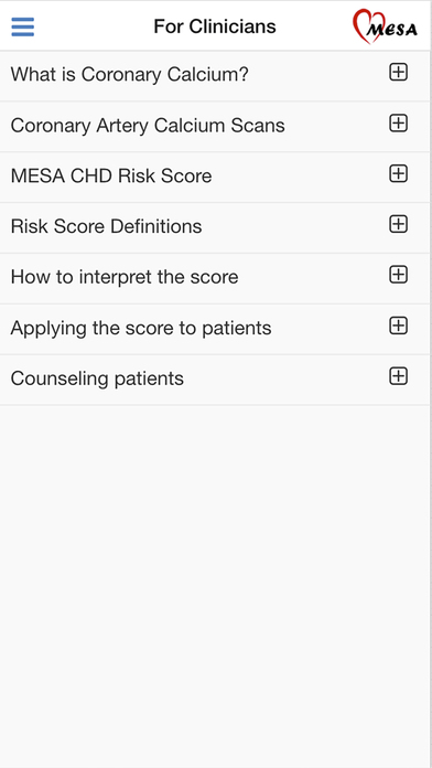 MESA Risk Score screenshot 3