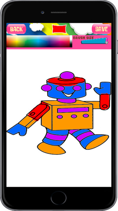 Coloring Book Iron Robot Cartoon Painting screenshot 2