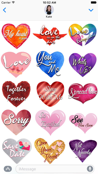Love Heart Illustrated Stickers screenshot 3