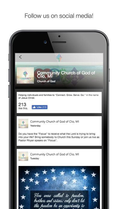 Clio Community Church screenshot 2