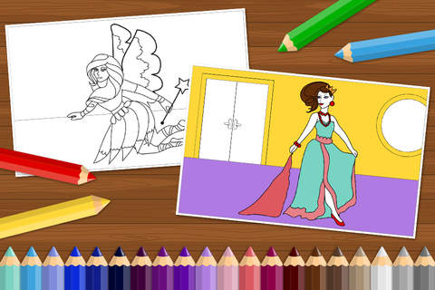 Princesses, Mermaids and Fairies - Coloring Book for Little Girls and Kids - Free Game screenshot 4