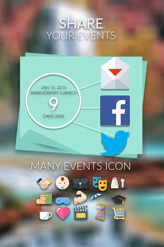 Event Countdown Beautiful Wallpaper  - “ Cool Waterfall ” Pro screenshot 3