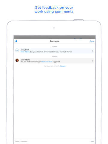 Screenshots of Dropbox for iPad