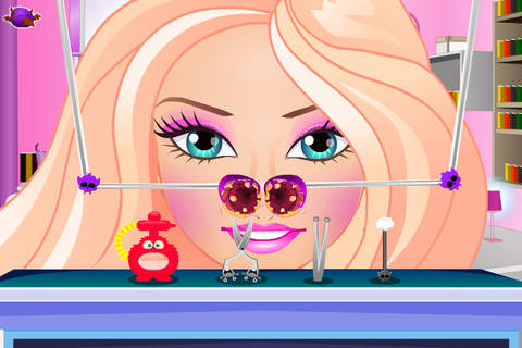 芭比公主清理鼻腔 - 化妆换装养成沙龙，女生儿童教育小游戏免费 screenshot 4
