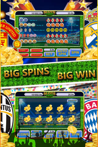 Slot Machine and Poker Football Team Logo “ Mega Casino Slots Edition ” Free screenshot 2