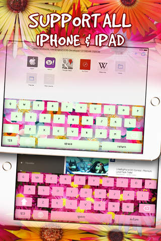 Keyboard – Flower and Beautiful Blossoms : Custom Color & Wallpaper Keyboard Themes in the Garden Style screenshot 3