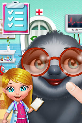 Cute Sloth's Eyes Doctor - Pets Surgeon Salon/Free Online Cerebral Operation Games For Kids screenshot 3