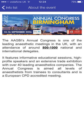 AAGBI Annual Congress Birmingham 2016 screenshot 3