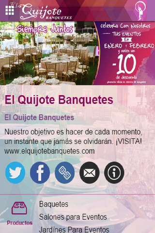 El Quijote Banquetes screenshot 2