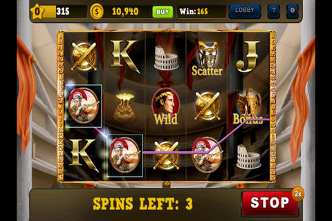 Warrior Jackpot Casino Slot Machine screenshot 2