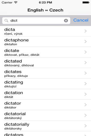 Dictionary Learn Language English Czech screenshot 2