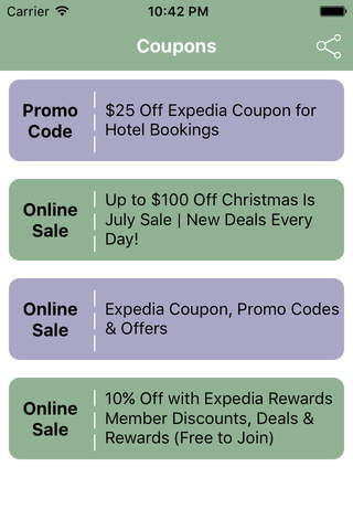 Coupons for Expedia Free App screenshot 2