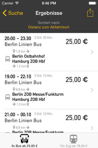 CheckMyBus Bus Search screenshot 2