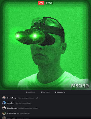 Screenshots of MSQRD for iPad