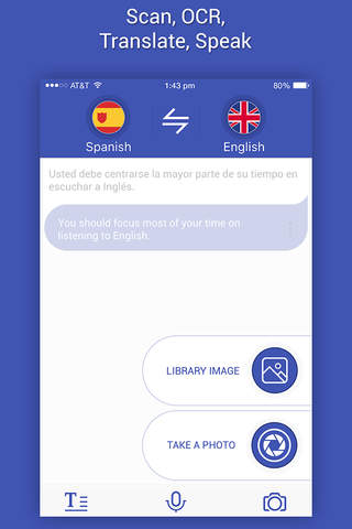 Speak & iTranslator. Translate Photo and Cam.era Scan.ner. Dictionary with Speech - The Fastest Voice Recognition , The Bigger Dictionary screenshot 2