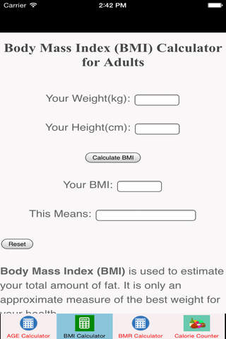 Age Calculator BMI Calculator BMR Calculator Calorie Counter screenshot 4
