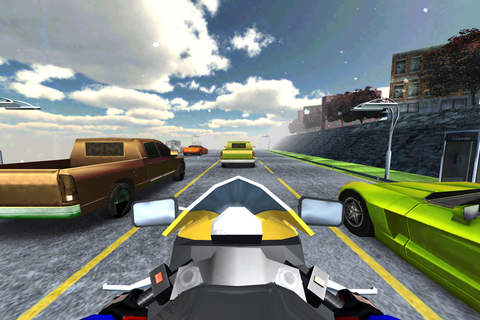 3D First Person Motorcycle Rider - eXtreme Traffic Highway Bike Racer Game FREE Version screenshot 2