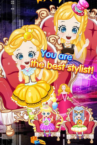 Princess on the throne - Girl Make-up Dresses Show,Free Games screenshot 2