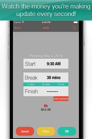 Worked Hours - hours tracker and organizer screenshot 2