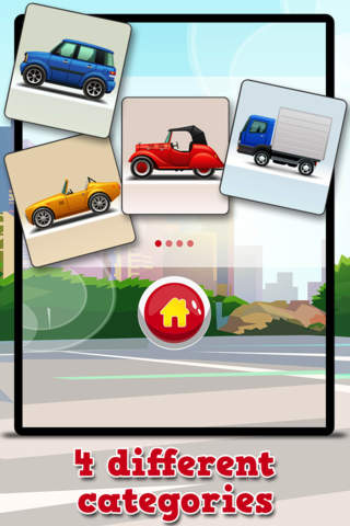 Cars & Vehicles : Free Matching Games for children, boys and girls screenshot 3