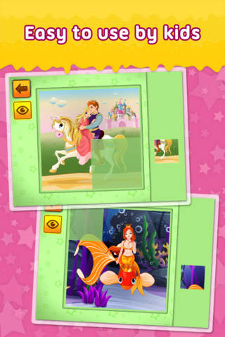 Princesses, Mermaids & Fairies : Puzzle game for little girls and preschool kids : Free screenshot 4