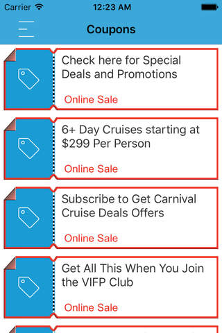 Coupons for Carnival Cruise Line screenshot 2