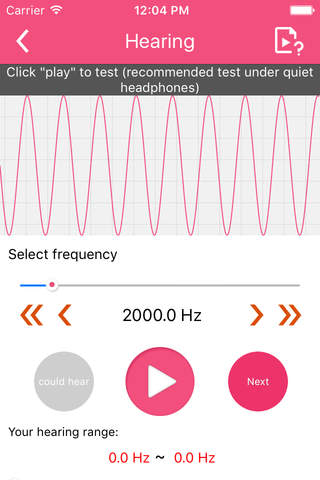 iCare Hearing Test-check your ear's hearing and age with diff frequencies! screenshot 2