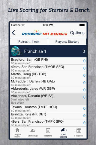MyFantasyLeague Manager 2016 by RotoWire screenshot 2