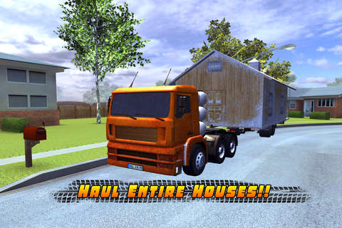 3D House Moving Truck Simulator - eXtreme Home Flatbed Driving & Parking Game FREE screenshot 4