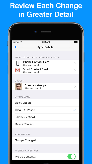 review of contacts sync for google gmail